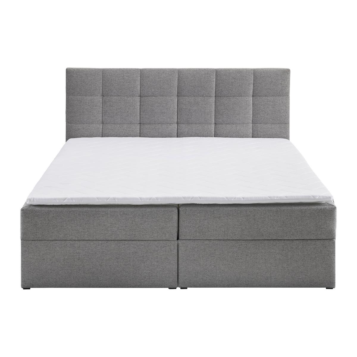 Pat tip boxspring fără arcuri NICOLE - gri, Modern, lemn/textil (180/200cm) - Bessagi Home