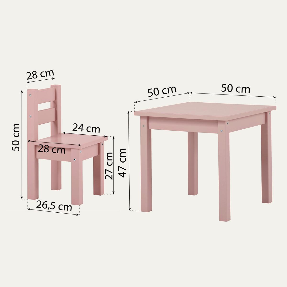 Kindersitzgruppe MADS Rosa Kiefer teilmassiv - Rosa, MODERN, Holz - MID.YOU