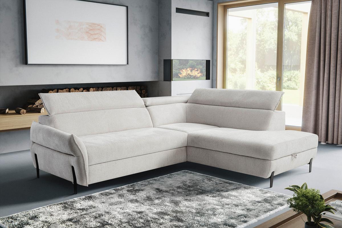 Ugaona Garnitura Romeo - svijetlo siva/crna, Moderno, drvni materijal/tekstil (257/76-95/207-212cm) - Modern Living