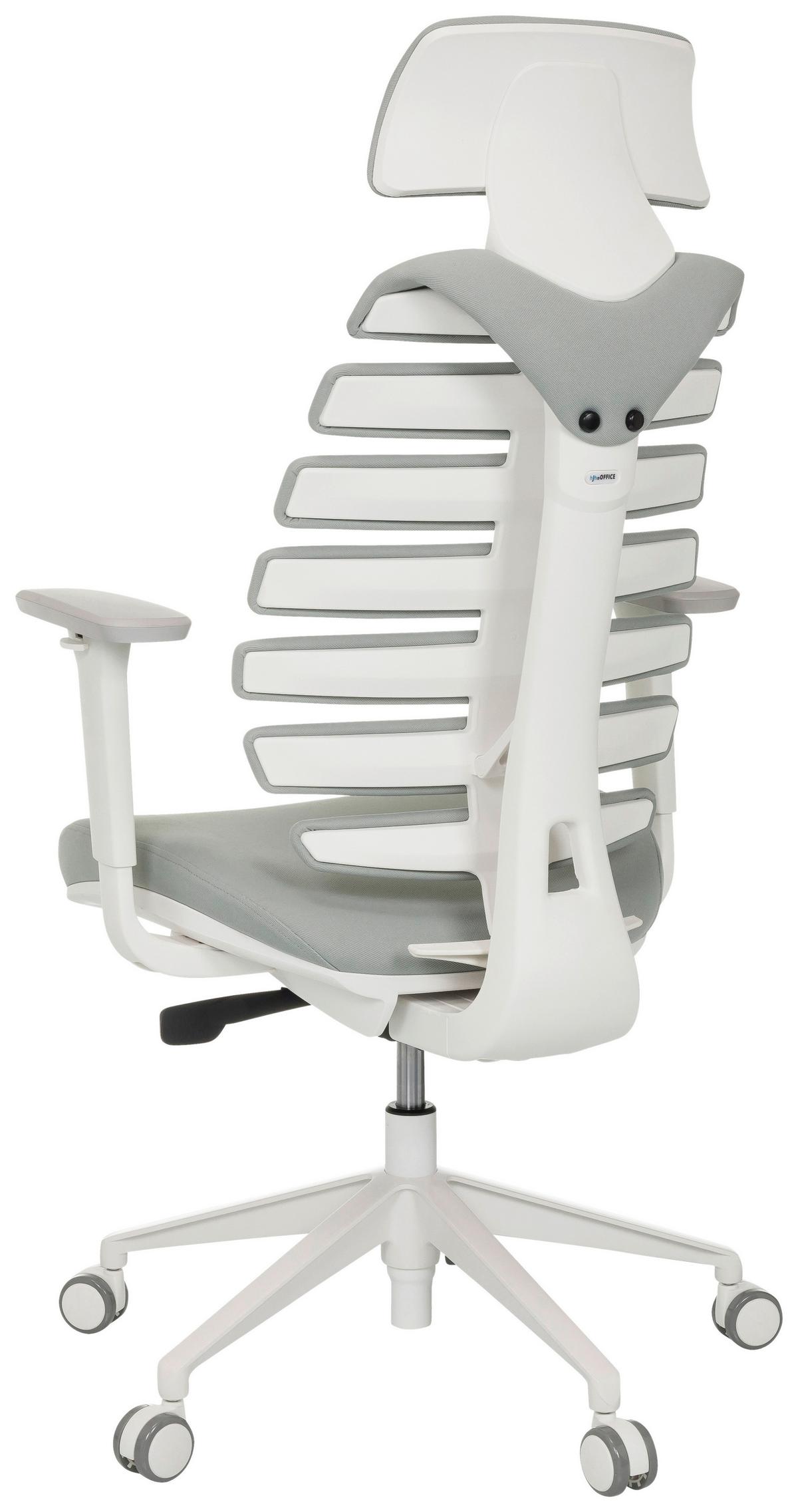 Pisarniški Stol Ergo Line W, Svetlo Siva - bela/svetlo siva, Moderno, umetna masa/tekstil (67/116 - 133/65cm) - MID.YOU