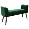 PLAYBOY Hockerbank Tiffany Samt Grün H: 54,50 cm - Walnussfarben/Grün, MODERN, Holz/Textil (92.7/54,5/30cm) - Playboy