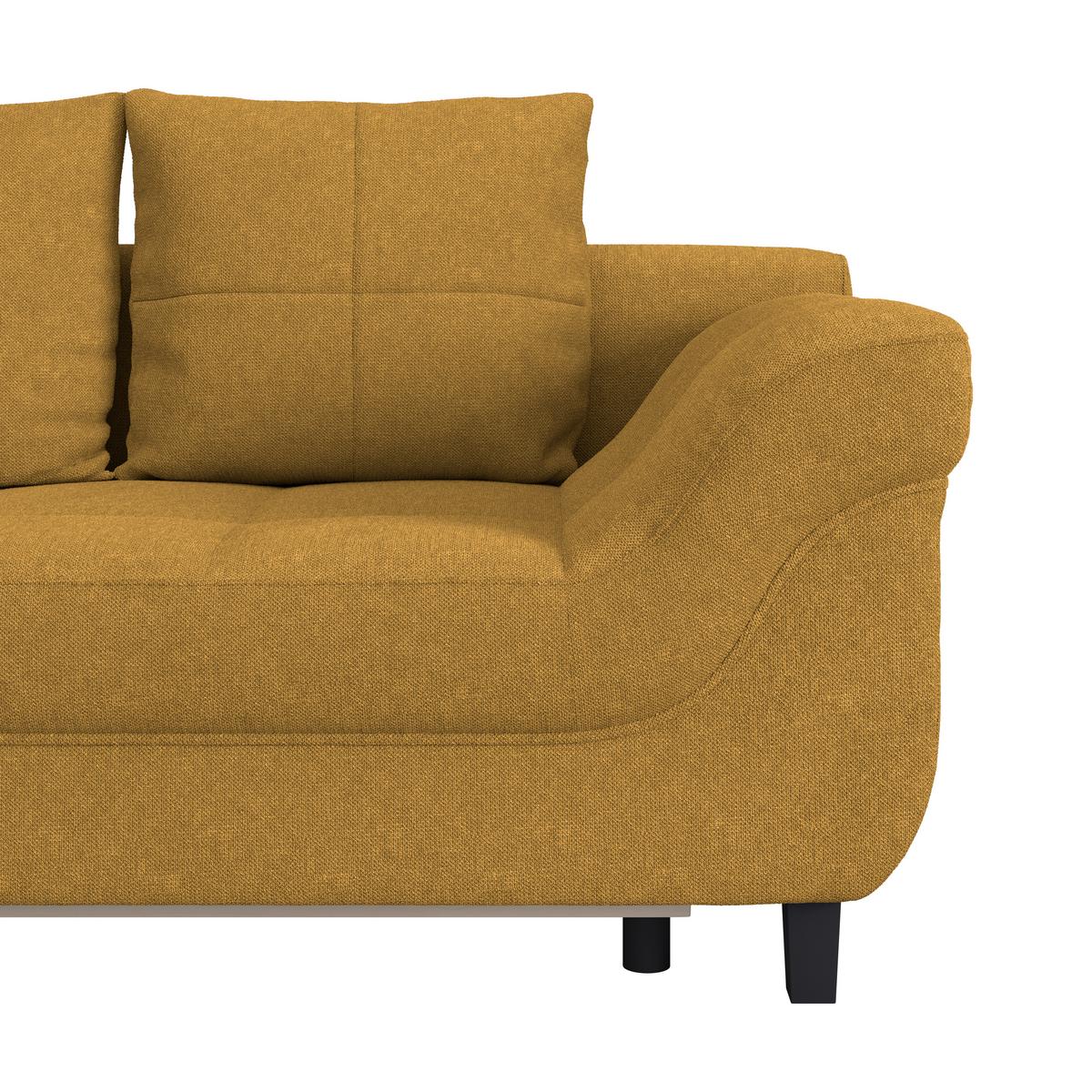 Kutna Garnitura Mendoza - boje senfa/crna, Design, tekstil/drvo (197/309cm) - Modern Living