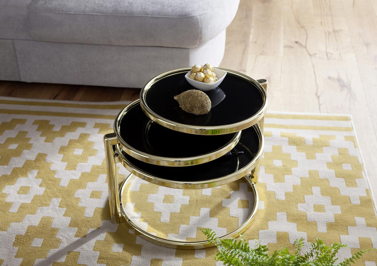 Mizica Susi - zlate barve, Design, kovina/steklo (58/58/43cm) - MID.YOU