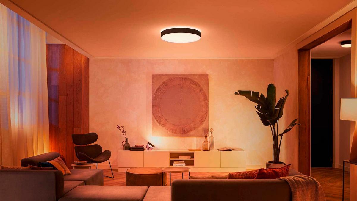 LAMPA SUFITOWA LED 4116130P6 HUE ENRAVE XL - czarny, Design, metal (55,1/8,4cm) - Philips HUE