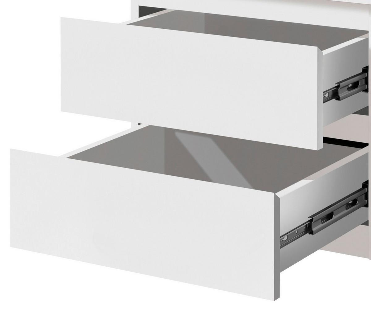 SZAFKA NOCNA OLLI B: 45 CM BIAŁY - biały/czarny, Basics, materiał drewnopochodny/tworzywo sztuczne (45/43,6/38cm) - MID.YOU