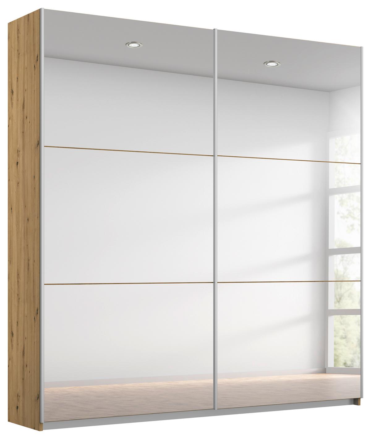 DULAP USI CULISANTE REFLECT - argintiu/stejar Artisan, Modern, material pe bază de lemn (175/210/59cm)