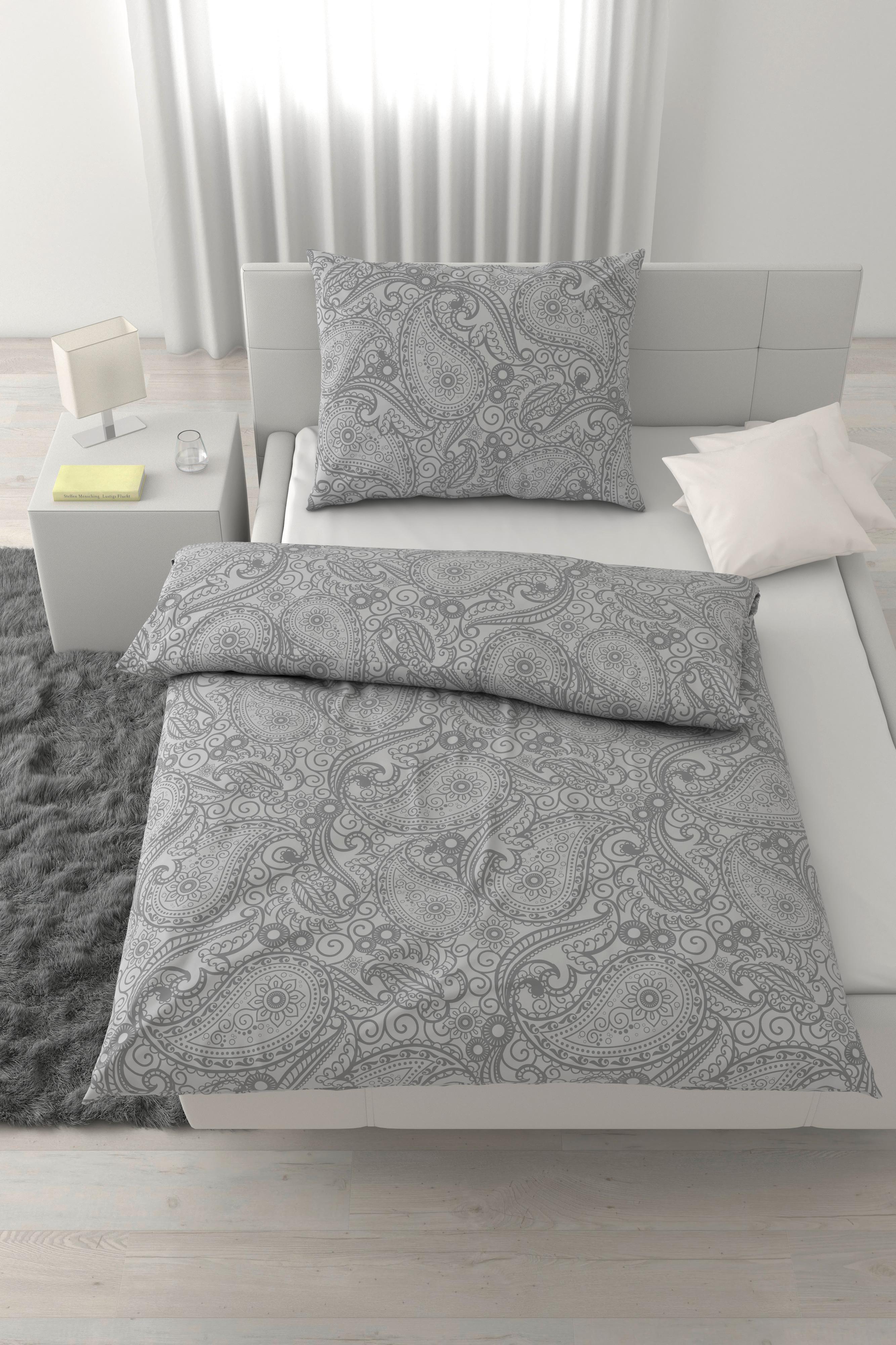 BETTWÄSCHESET PAISLEY - Grau, Textil (160/210cm) - Mömax