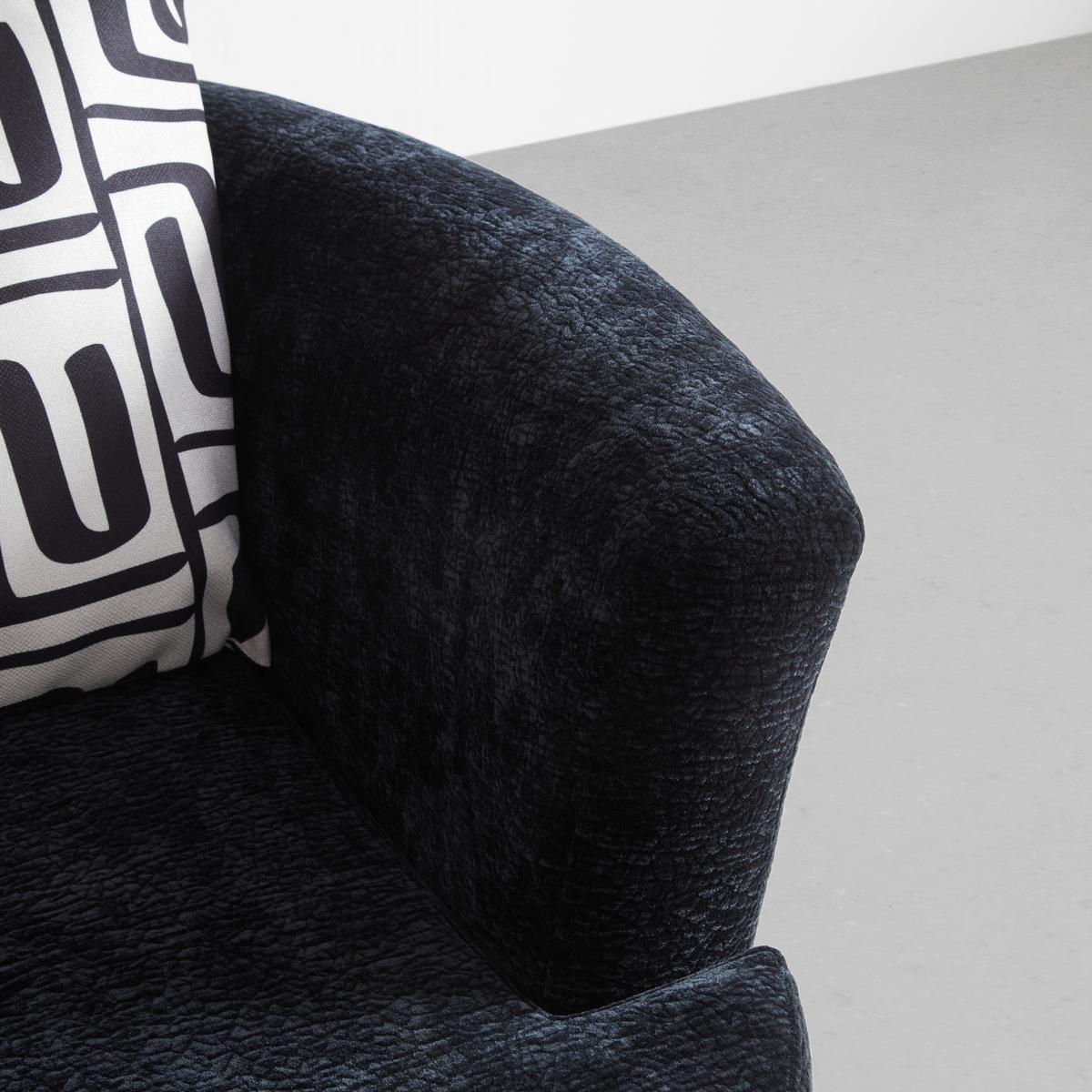 Designsessel Cabona drehbar Strukturstoff schwarz - Beige/Schwarz, MODERN, Textil/Metall (115/72/115cm) - Premium Living