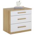 Nachtkästchen Eichefarben/alpinweiß - Alufarben, KONVENTIONELL, Holzwerkstoff/Kunststoff (50/48/37cm) - Modern Living Nachtkästchen Eichefarben/alpinweiß - Alufarben, KONVENTIONELL, Holzwerkstoff/Kunststoff (50/48/37cm) - Modern Living