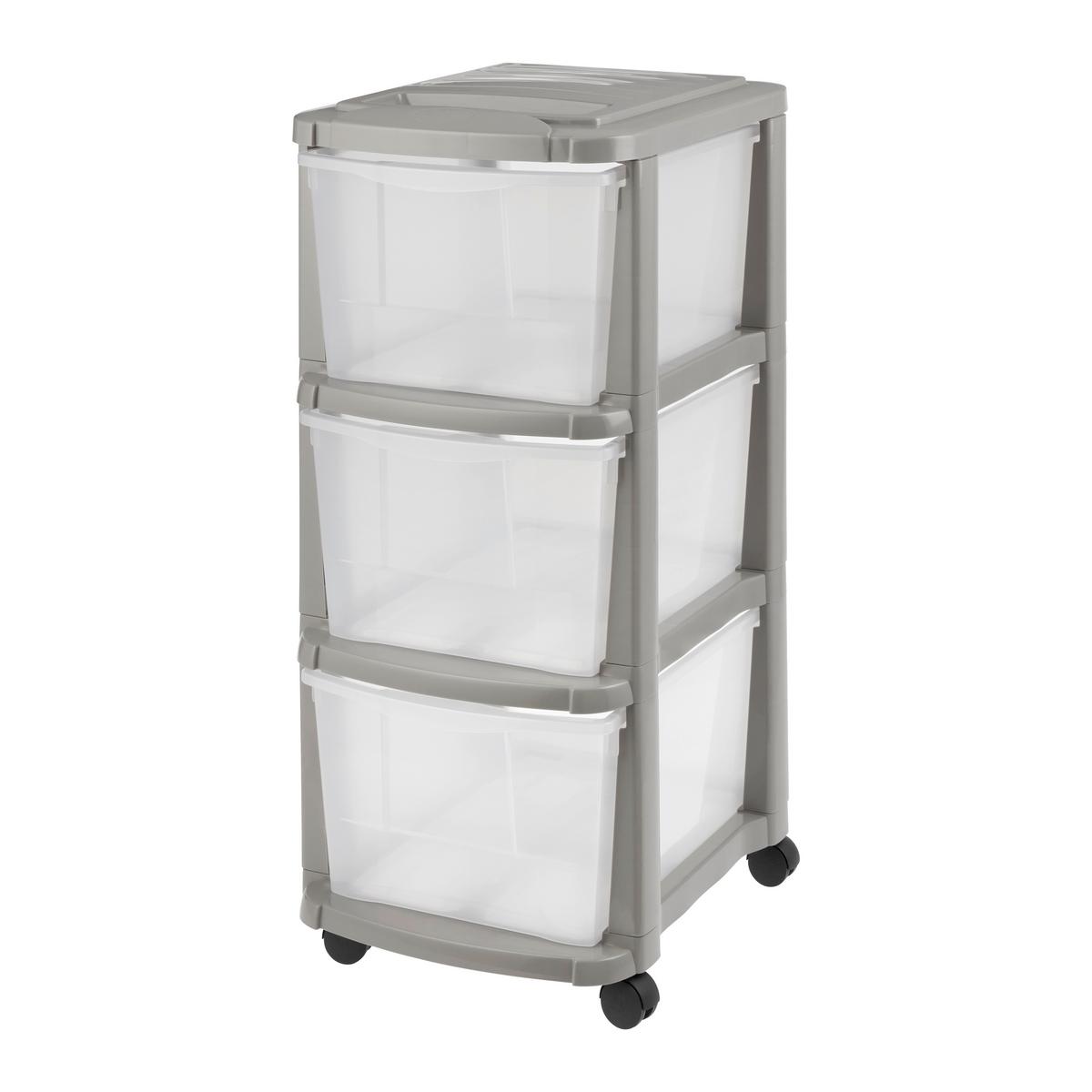 Rollcontainer Manuela Grau - Grau, KONVENTIONELL, Kunststoff (39/29,5/65cm) - Based
