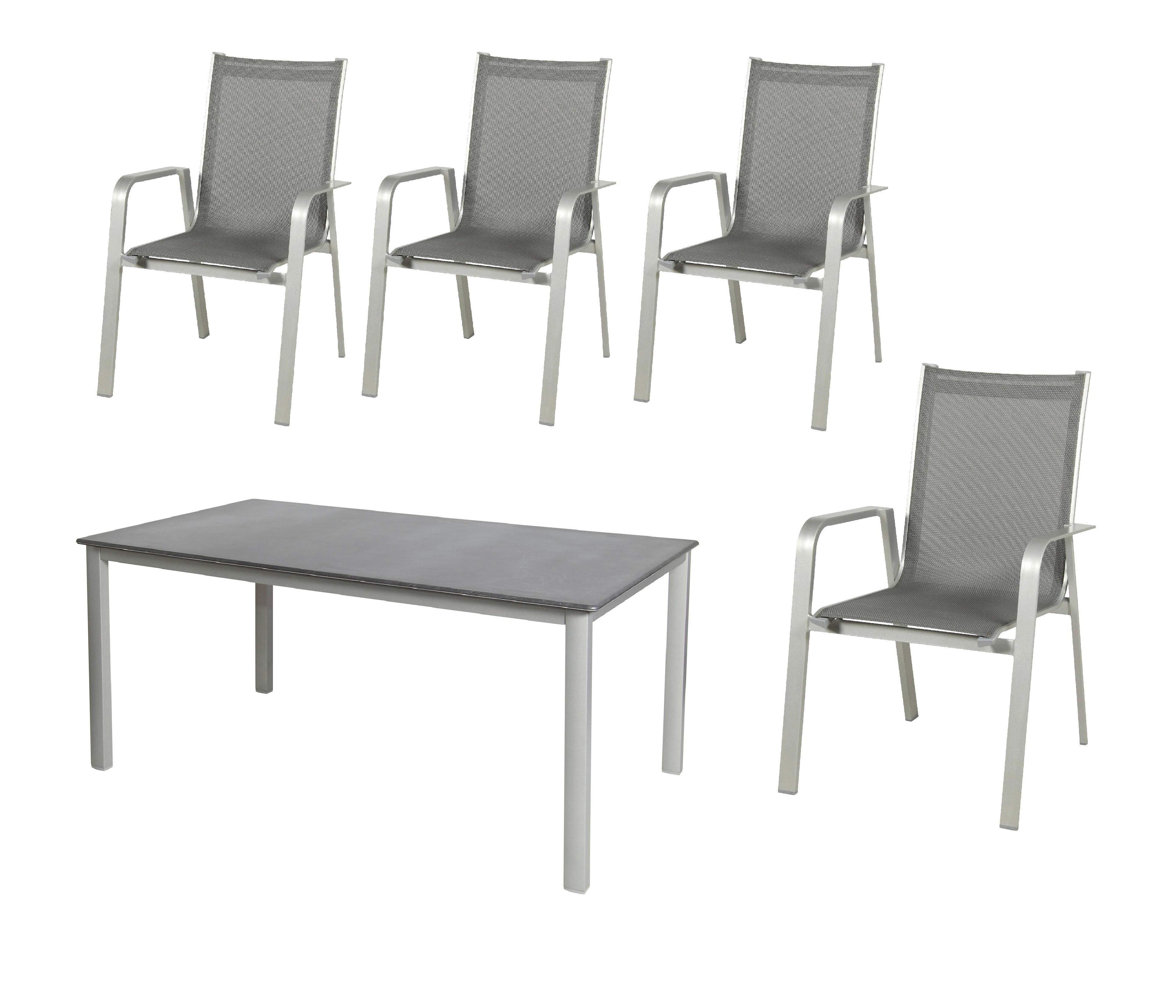 Vrtna Ganitura Urban, Siva - platinaste barve/temno siva, Basics, kovina/tekstil (160/90/72cm) - Acamp