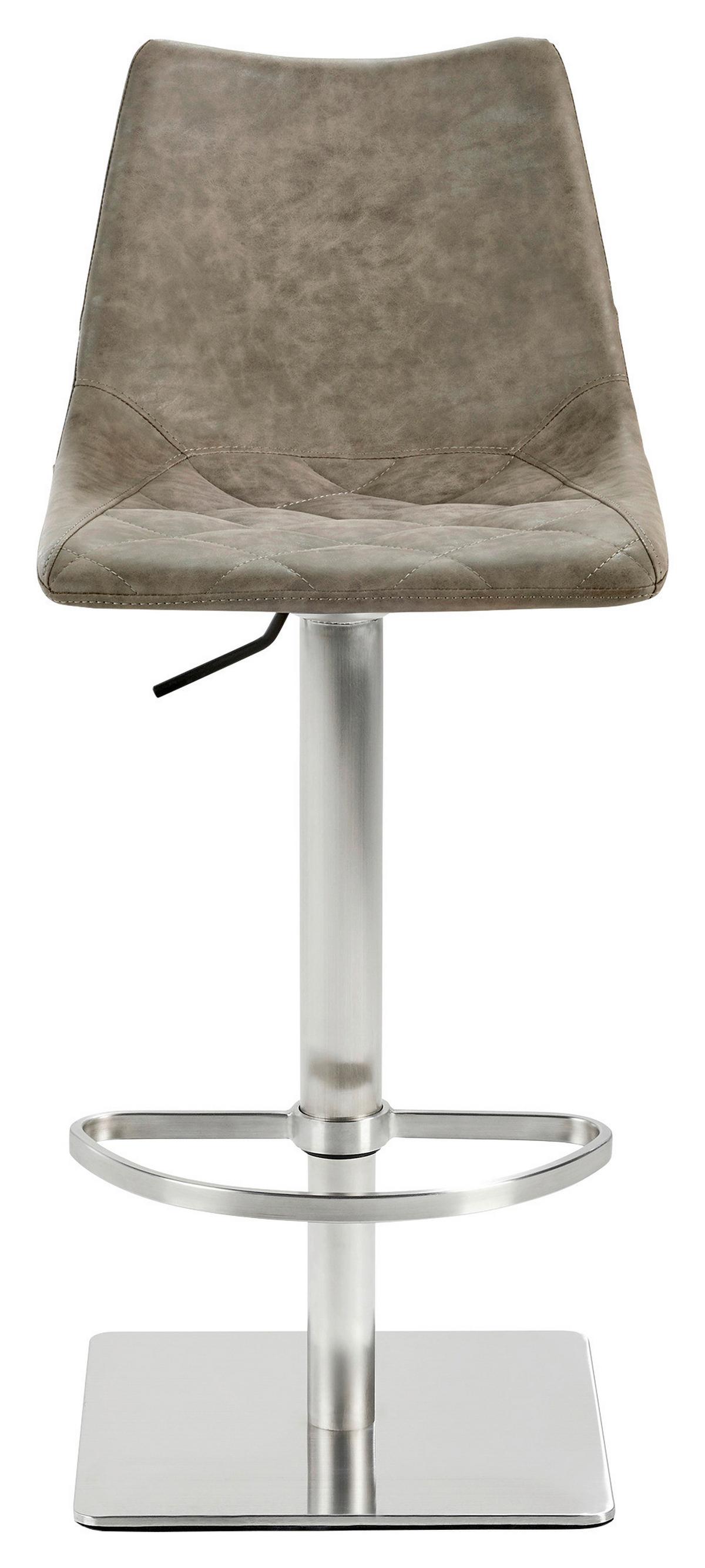 Tresenstuhl "My Tobi", schlammfarbe - Schlammfarben/Edelstahlfarben, KONVENTIONELL, Holz/Textil (43/85-110/50cm) - Livetastic