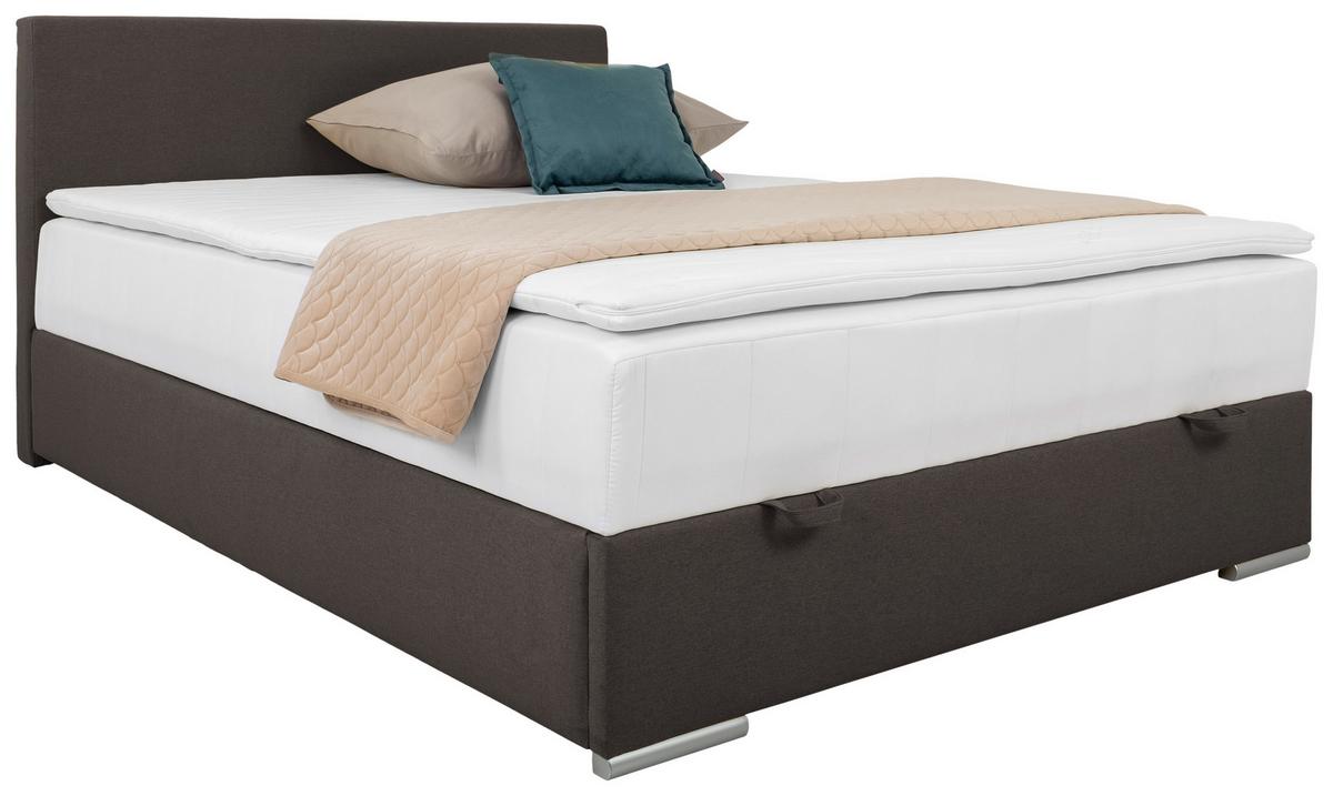 Tapecirani Krevet Cosi - boje kroma/antracit, Konvencionalno, drvo/metal (140/200cm)