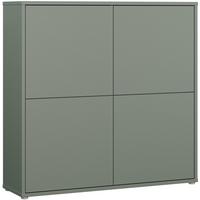 Visoka Komoda Alice, Žajbljevo Zelena - siva/žajbljevo zelena, Moderno, umetna masa/leseni material (124,5/121,5/34,9cm) - Carryhome