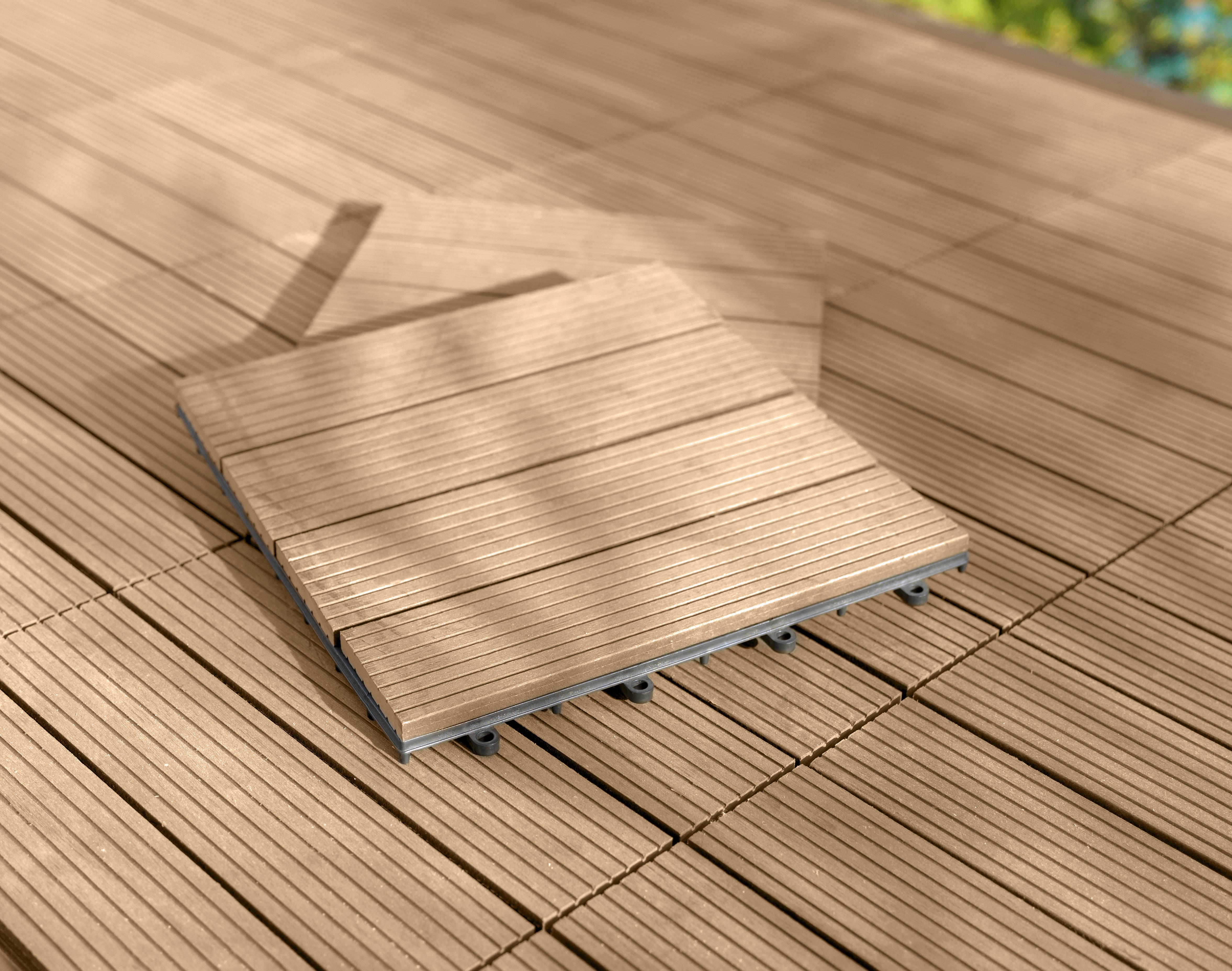 Terrassenfliese Willi Braun ca. 30x2,2x30cm - Braun, Basics, Kunststoff (30/2,2/30cm) - Mömax