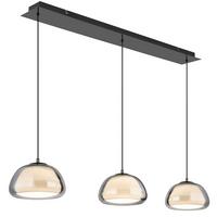 Led Viseća Svjetiljka Avila - bijela/siva, Design, staklo/metal (117/25/120cm) - Globo