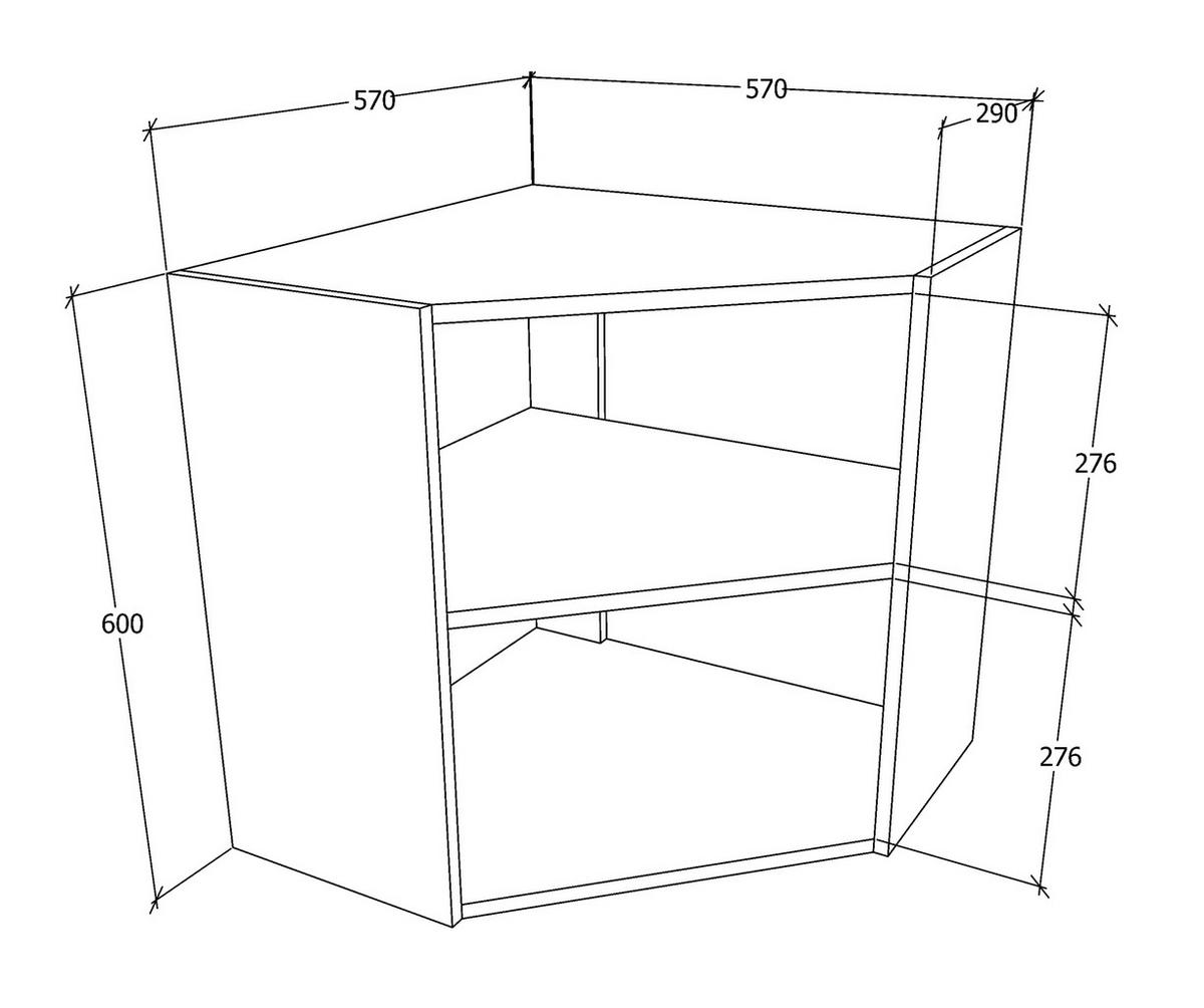 Kotna Zgornja Omarica Esilo, Hrast, Bela - bela/barve aluminija, Konvencionalno, kovina/leseni material (57/60/57cm) - MID.YOU