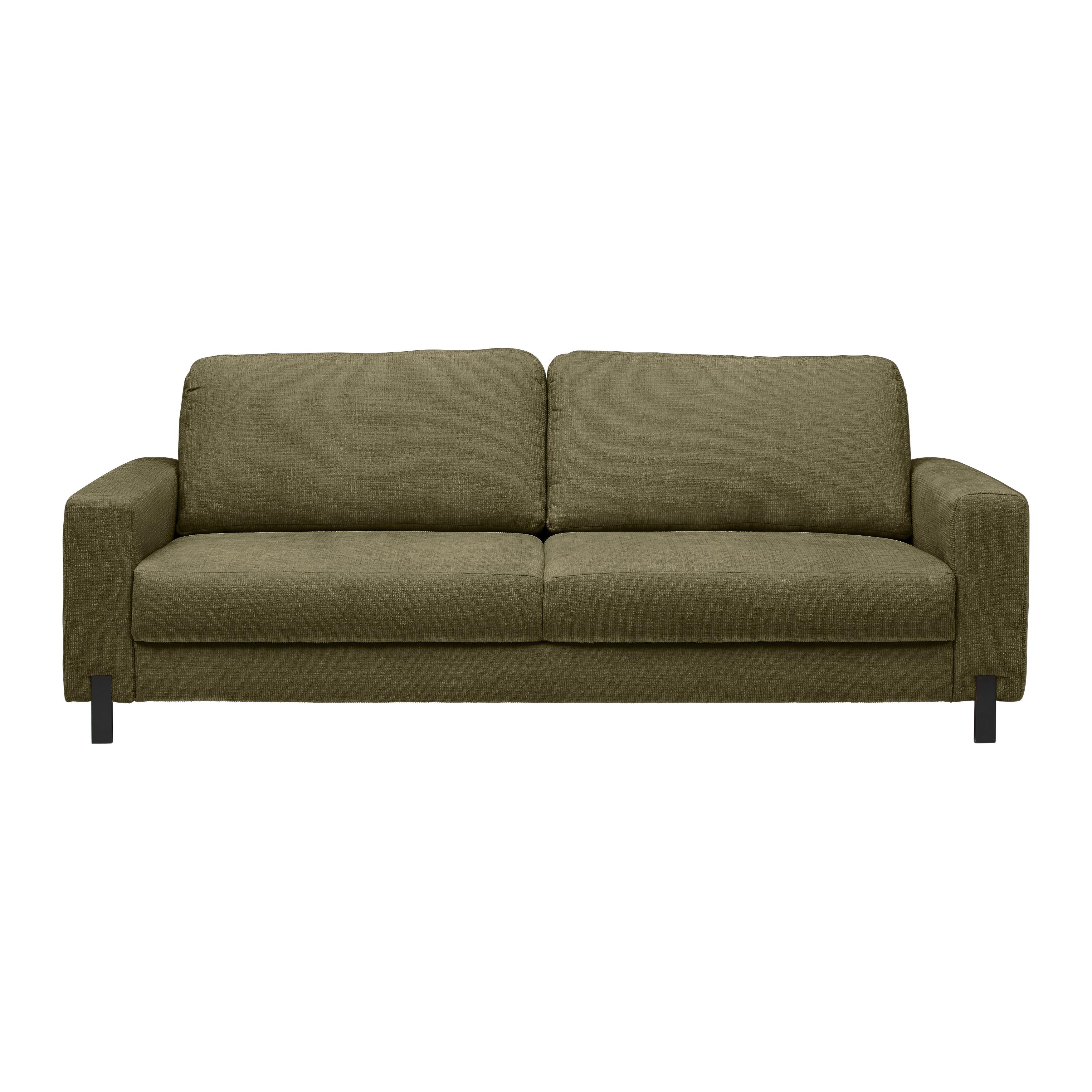 3-Sitzer-Sofa Piega Grün - Schwarz/Grün, MODERN, Textil/Metall (230/66-87/96cm) - Mömax