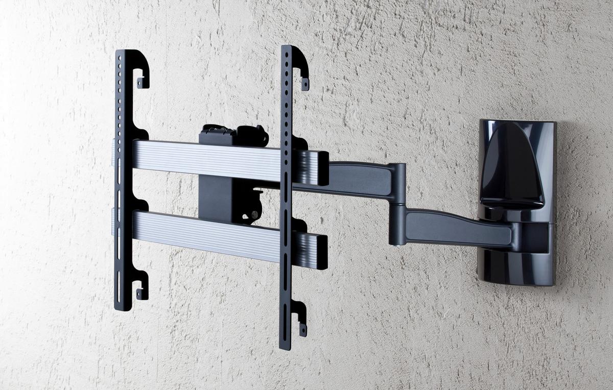 TV-Wandhalter WS 300 ca. 65x48 cm Schwarz - Schwarz, KONVENTIONELL, Metall (65/48/67cm) - MID.YOU