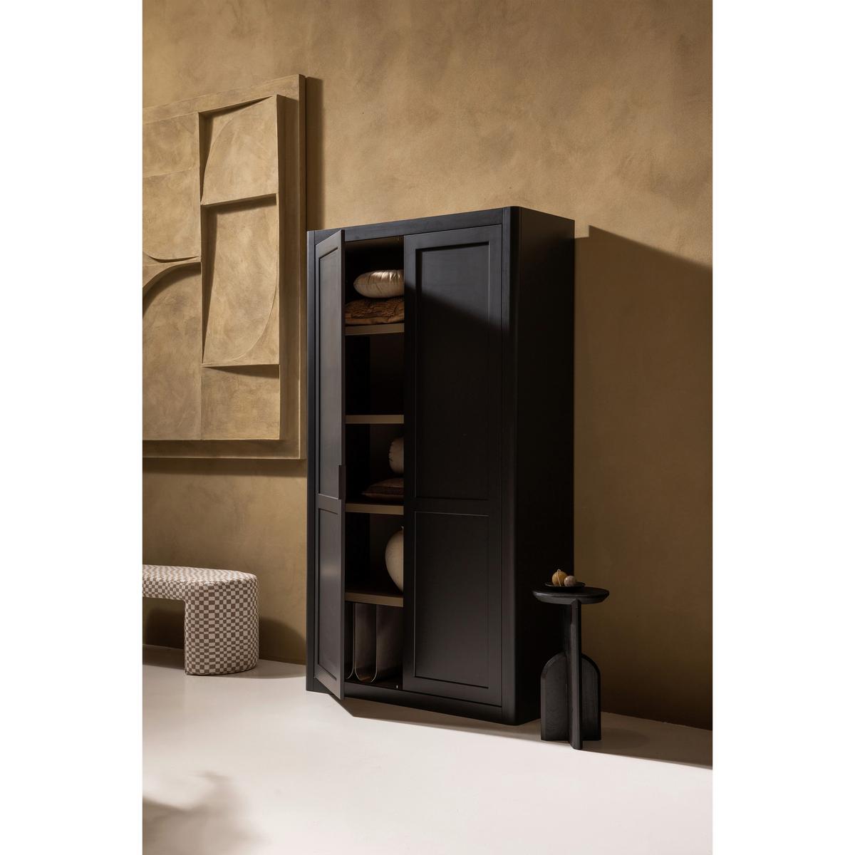 Mehrzweckschrank Gunnar Schwarz B: 120 cm - Schwarz, Design, Holz (120/217/48cm) - Livetastic