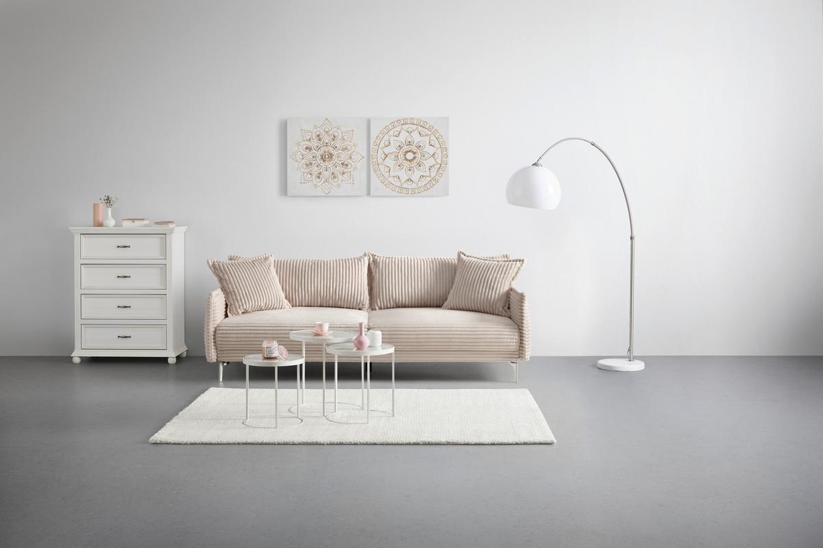 Kanapé Kiss - fehér, Modern, faalapú anyag/textil (241/90/117cm) - Mömax