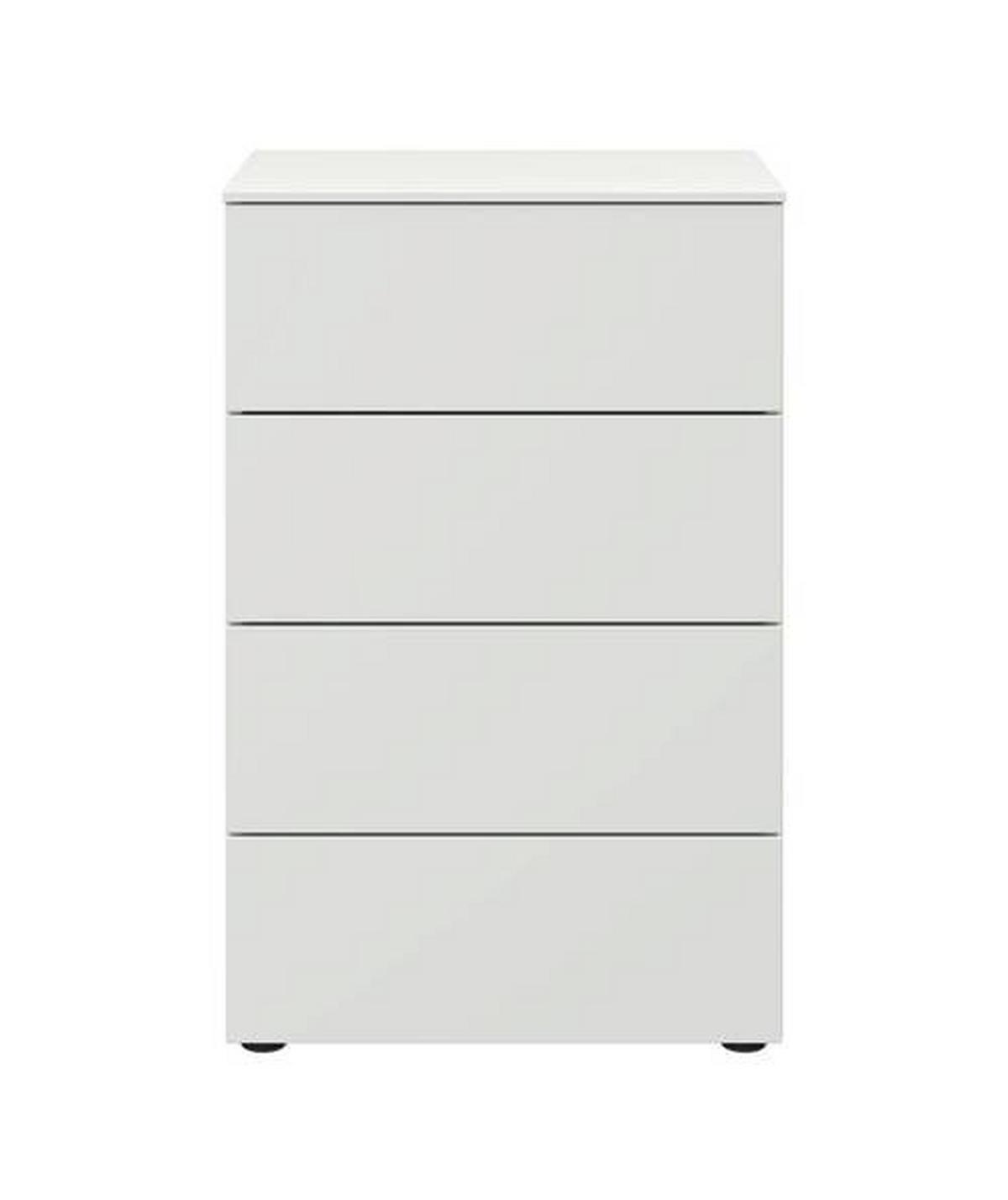 KOMODA GARDA - biały/czarny, Design, materiał drewnopochodny/tworzywo sztuczne (50/79/41cm) - Xora