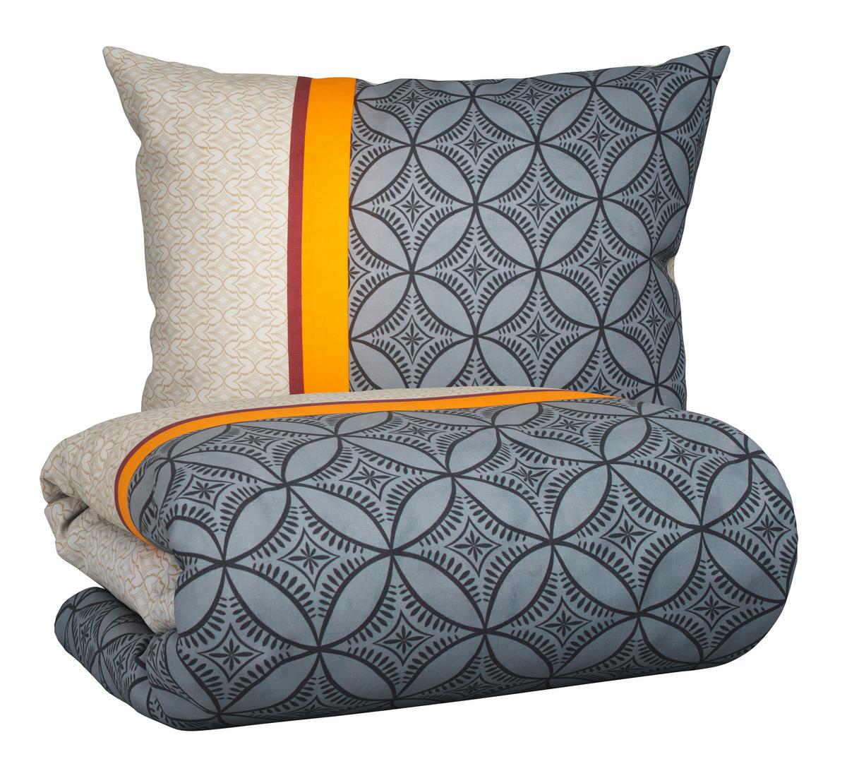 Lenjerie de pat Noah, cca.140x200/70x90 cm - bej/antracit, Romantik / Landhaus, textil (140/200cm) - Modern Living