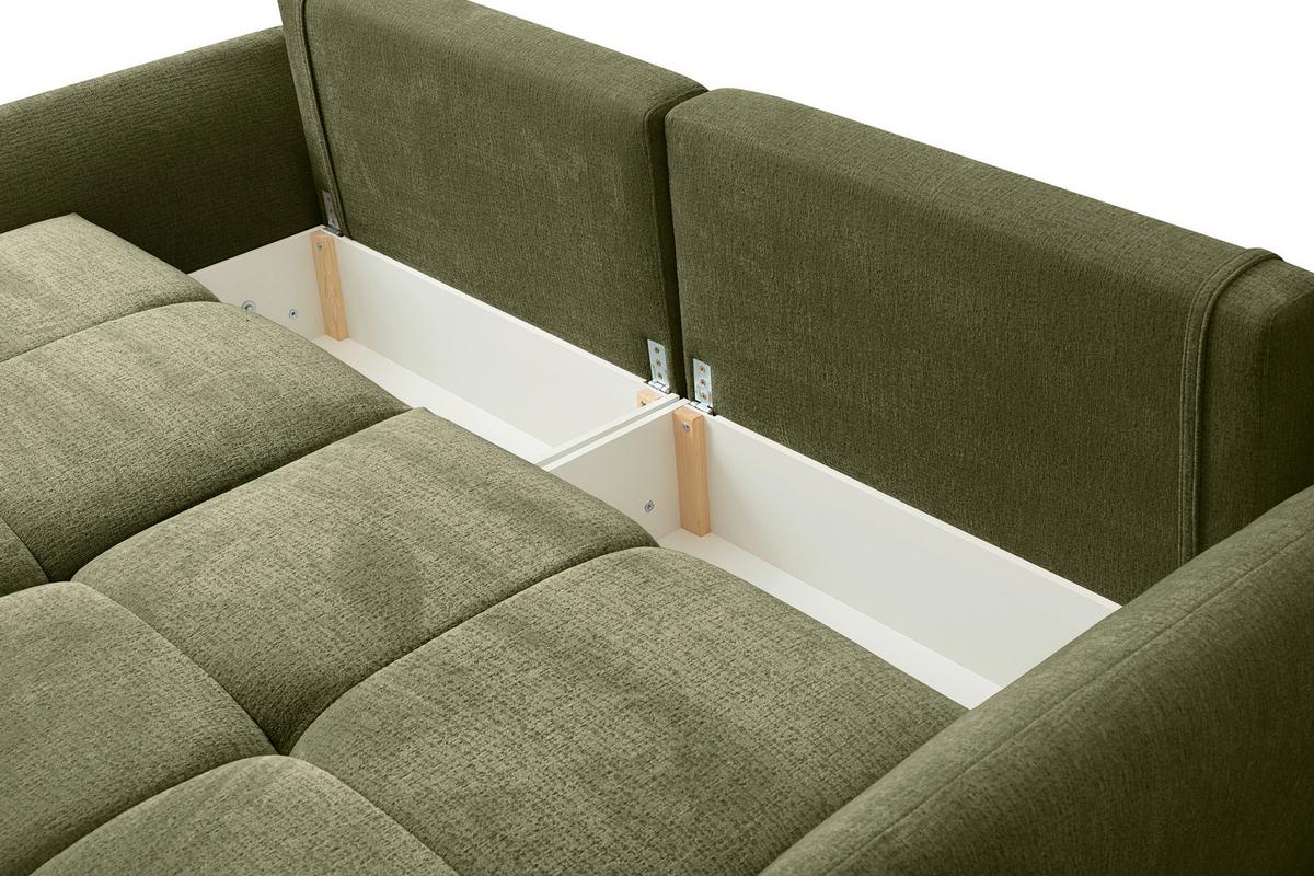 Trosjed Alia - maslinasto zelena/crna, Moderno, tekstil/plastika (254/74-94/119cm) - Premium Living