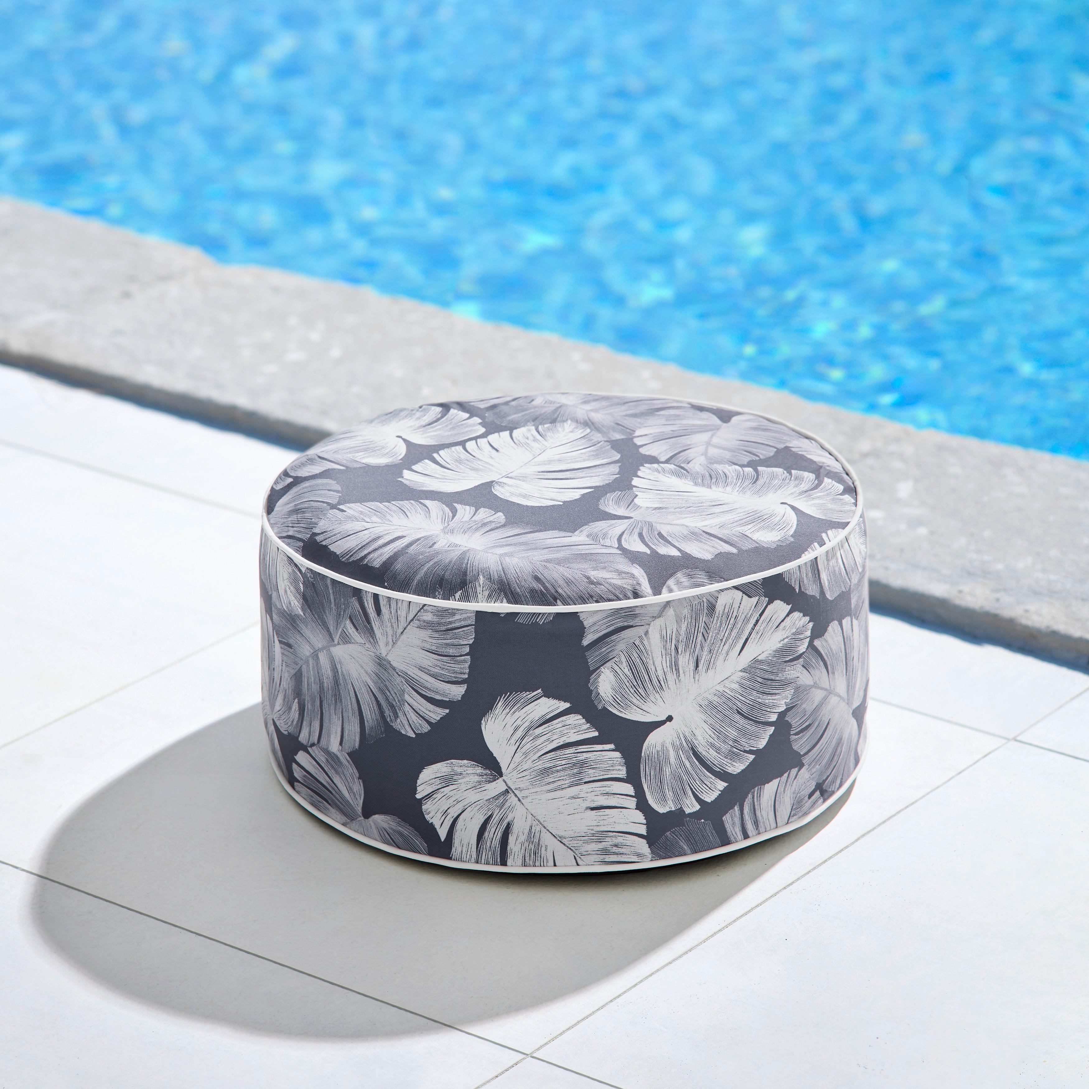 Pouf Cassy Grau ca. 53x23 cm - Grau, MODERN, Textil (53/23/53cm) - Bessagi Garden