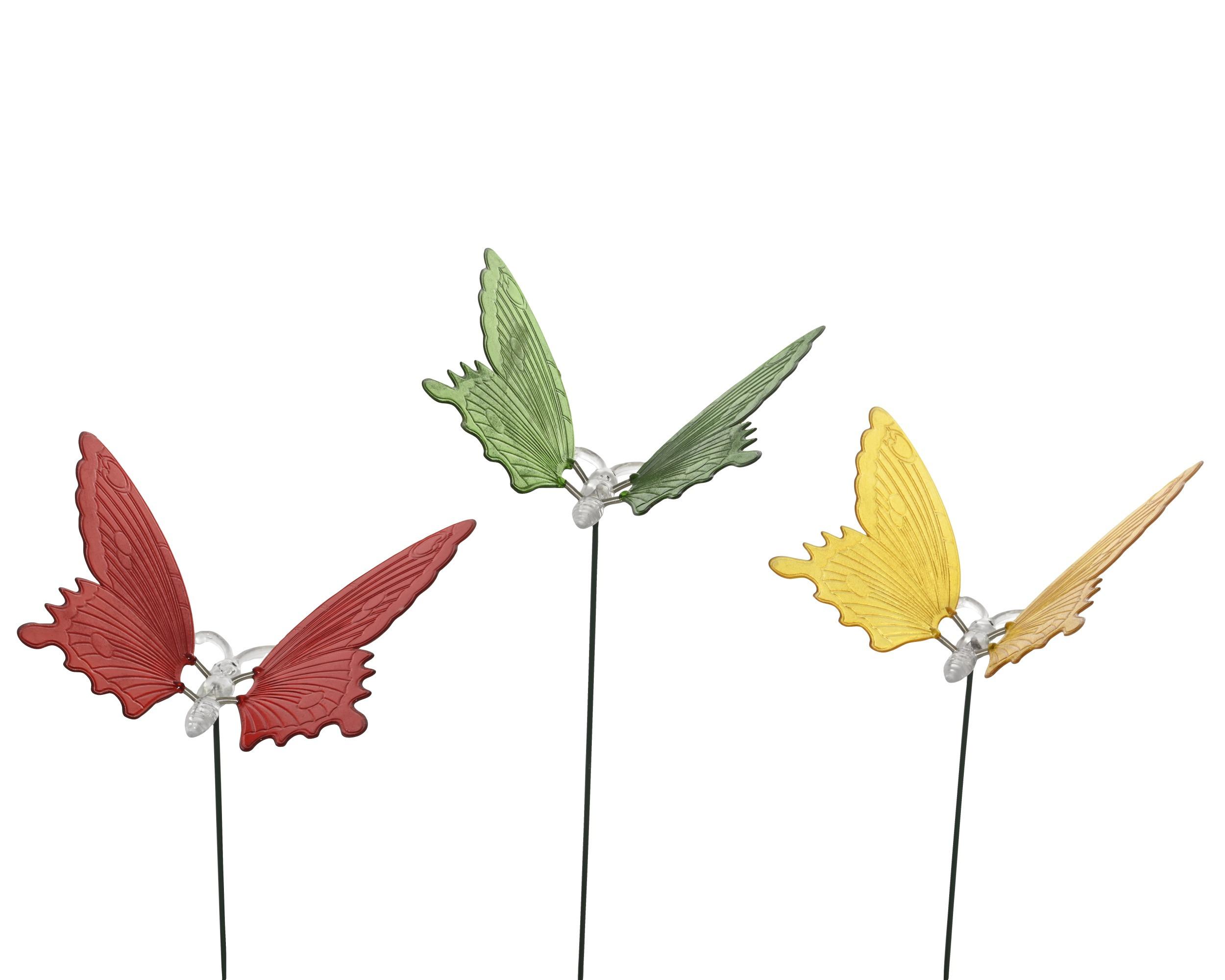 Vrtna Dekoracija Butterfly - zelena/žuta, Basics, plastika (21/15,5/40,5cm)