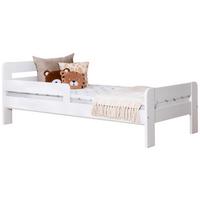 Postelja Bennet, Bela, 90x200cm - bela/naravne barve, Moderno, tekstil/les (90/200cm) - MID.YOU