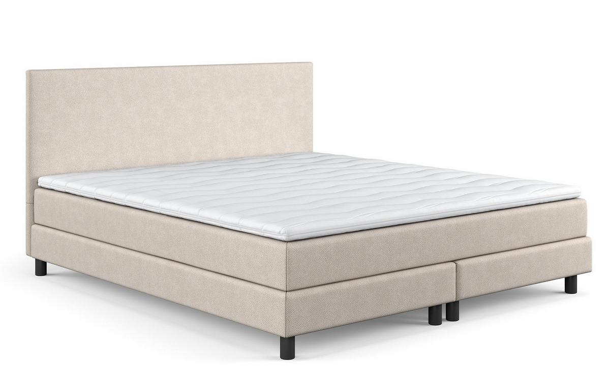 Box Ágy Andorra Bxb - bézs/bükkszínű, Modern, faalapú anyag/textil (160/200cm)