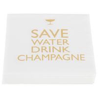 Cocktailserviette Linda in Weiß/Goldfarben - Goldfarben/Weiß, KONVENTIONELL, Papier (25cm)