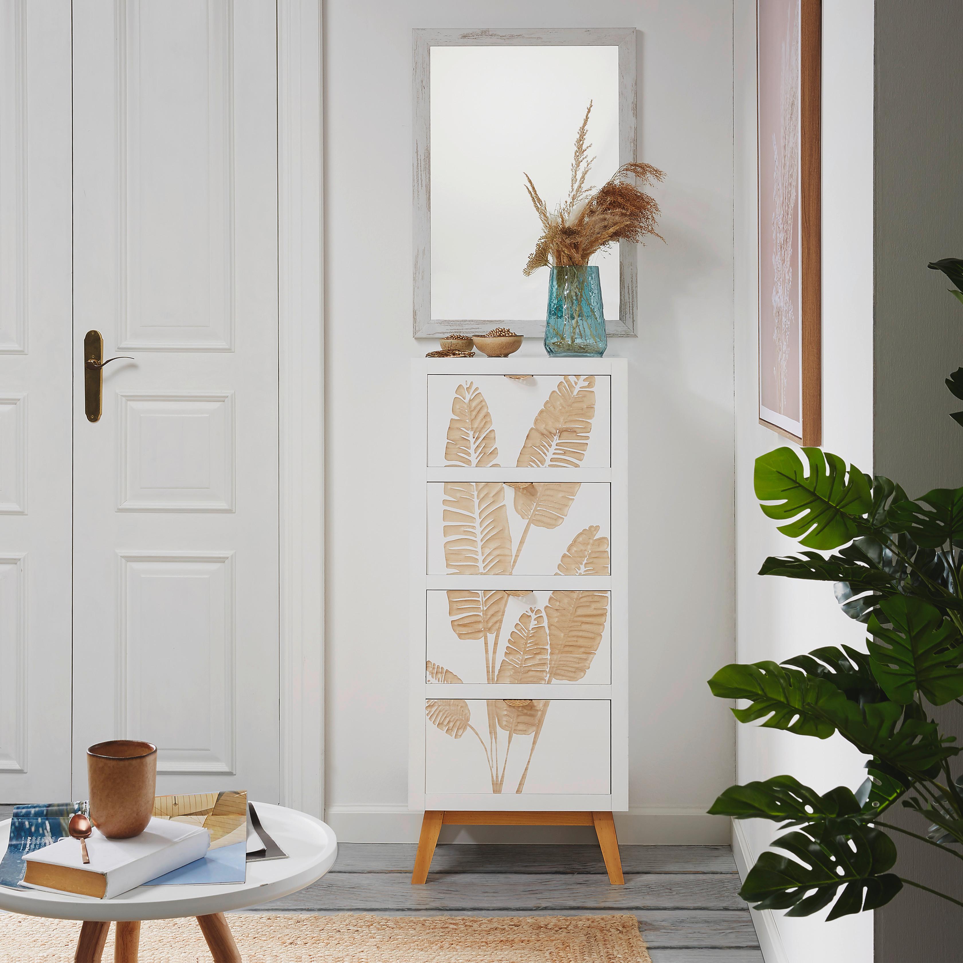 Komód Leafs-Trend - Natúr/Arany, Lifestyle, Faalapú anyag/Fém (45/109/30cm)