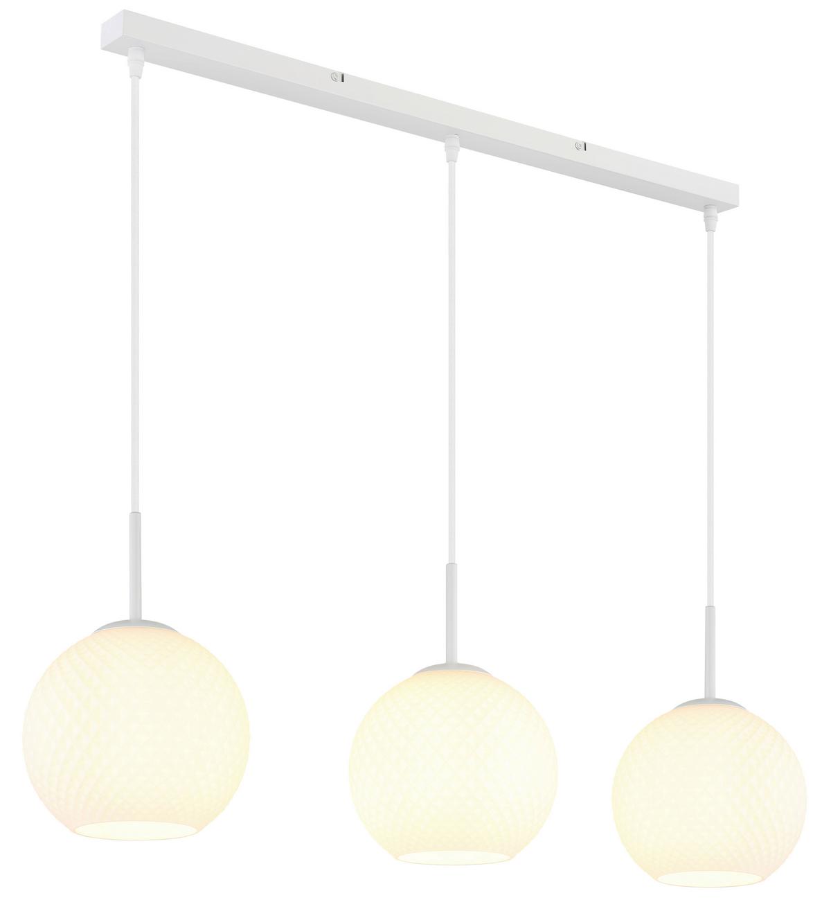 Viseća Svjetiljka Andre - bijela, Design, staklo/metal (90/20/120cm) - Globo