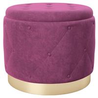 Hocker LIZ Beere Samt - Beere, LIFESTYLE, Textil (50/40/50cm) - Playboy