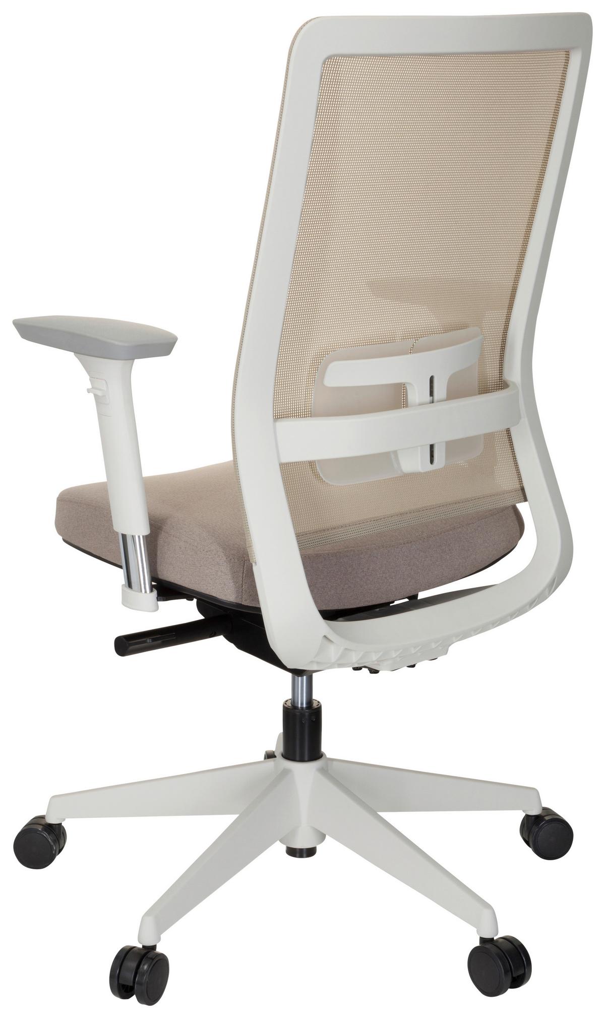 Pisarniški Stol Pure White, Bež - bela/bež, Moderno, umetna masa/tekstil (69/115/60cm) - MID.YOU