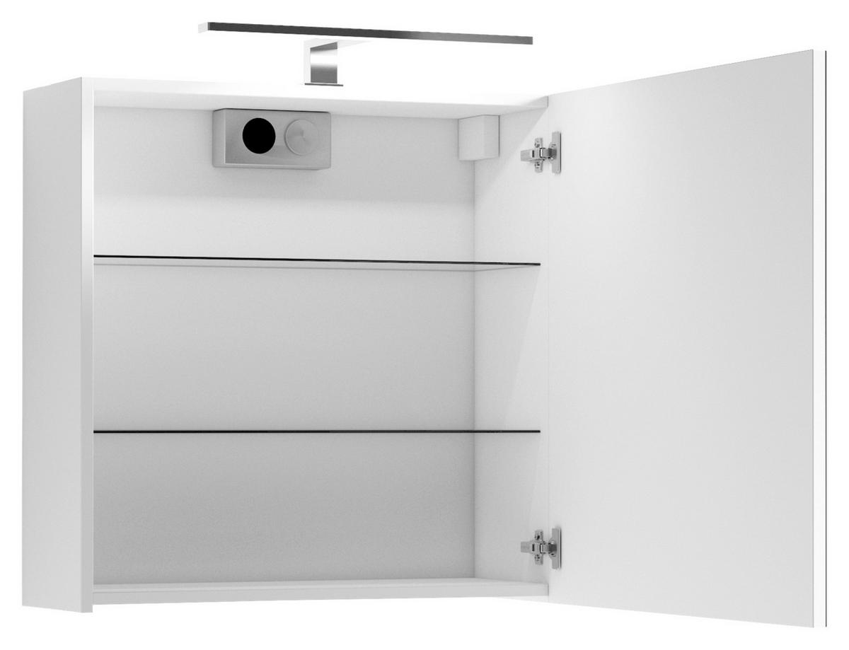 Spiegelschrank Spree B: 60cm Weiß - MODERN, Glas/Holzwerkstoff (60/60/20cm) - MID.YOU