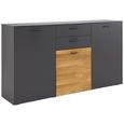 Sideboard Anthrazit/Eiche - Chromfarben/Eichefarben, MODERN, Holz/Holzwerkstoff (177/98/42cm) - Premium Living