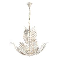 Hängeleuchte Felce Avorio Weiß max. 6 Watt - Weiß, Natur, Metall (55/105cm)