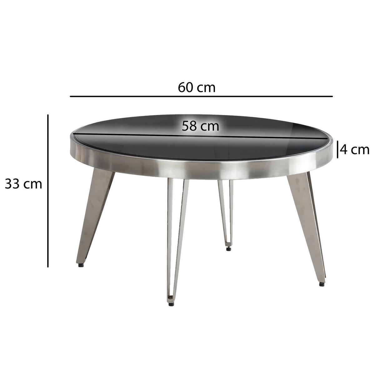COUCHTISCH WL7.128 - Silberfarben, Design, Glas/Metall (60/60/33cm) - MID.YOU