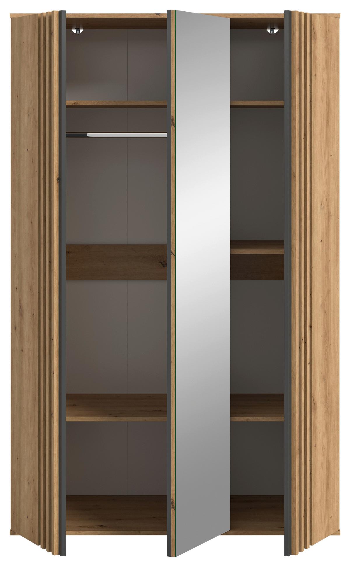 Drehtürenschrank TOFTA Eiche Artisan, Anthrazit - Anthrazit/Eiche Artisan, ROMANTIK / LANDHAUS, Holzwerkstoff (120/192/56cm) - Livetastic