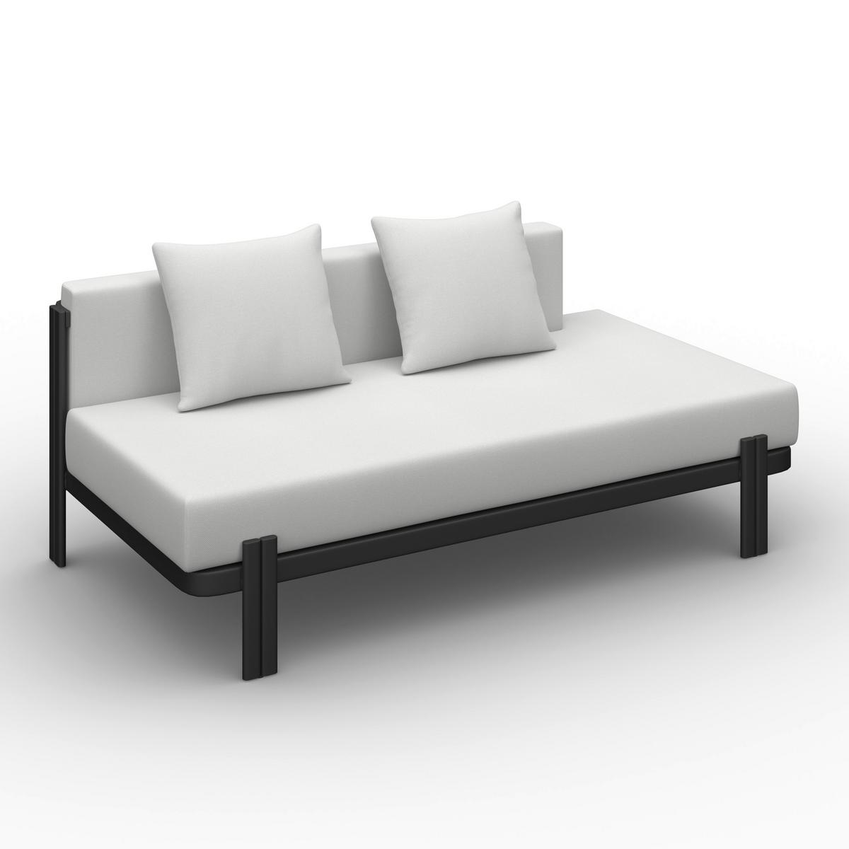 Loungegarnitur Cherry Hellgrau Outdoorstoff/Metall - Hellgrau/Schwarz, MODERN, Kunststoff/Textil (265/73,5/265cm) - Bessagi Garden