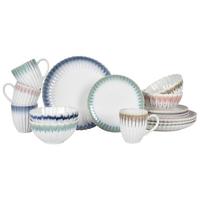 Kombiservice Anna Bunt, 16-teilig - Blau/Lila, MODERN, Keramik - Mömax