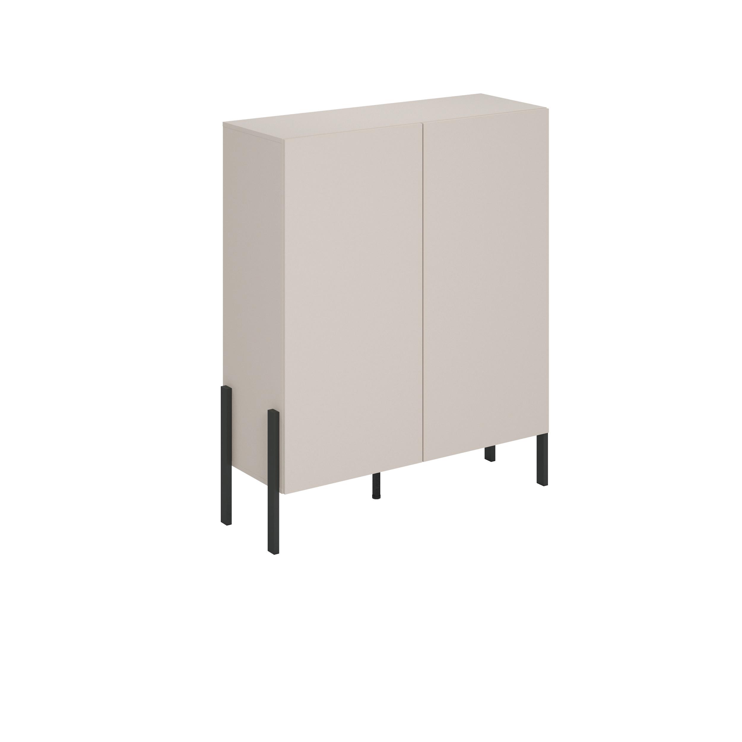 Komód Jukon - kasmírszínű, Modern, faalapú anyag (114/135/40cm)