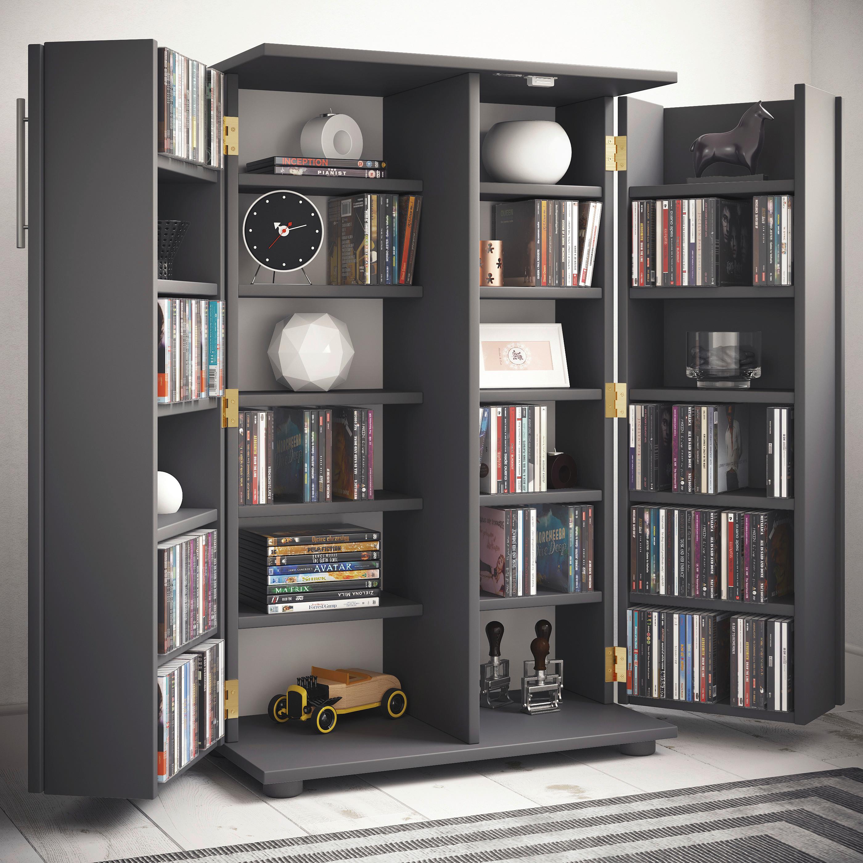 CD-REGAL ENGALO XL - Anthrazit/Schwarz, Design, Holzwerkstoff/Kunststoff (60/93/31cm) - MID.YOU