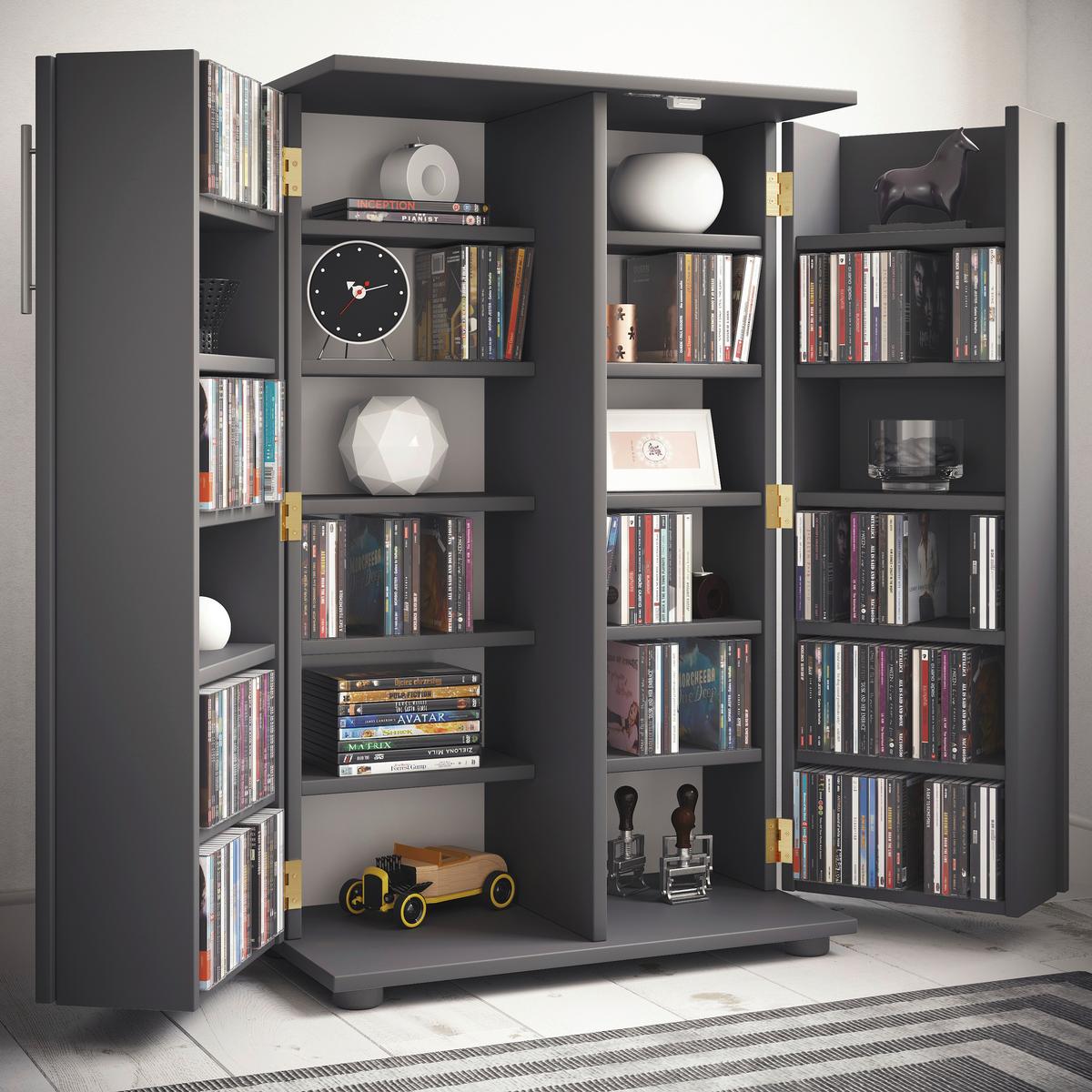CD-REGAL ENGALO XL - Anthrazit/Schwarz, Design, Holzwerkstoff/Kunststoff (60/93/31cm) - MID.YOU