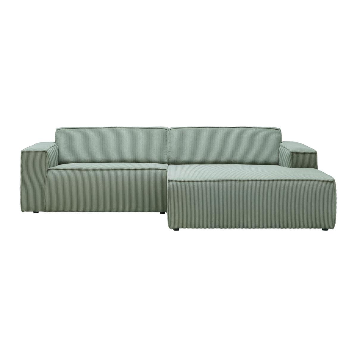Wohnlandschaft Loft in Grün - Schwarz/Hellgrün, MODERN, Kunststoff/Textil (265/75/172cm) - Mömax