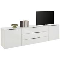 Nizka Omarica Max Box, Bela - barve nerjavečega jekla/črna, Moderno, kovina/umetna masa (235/63/45cm) - Premium Living