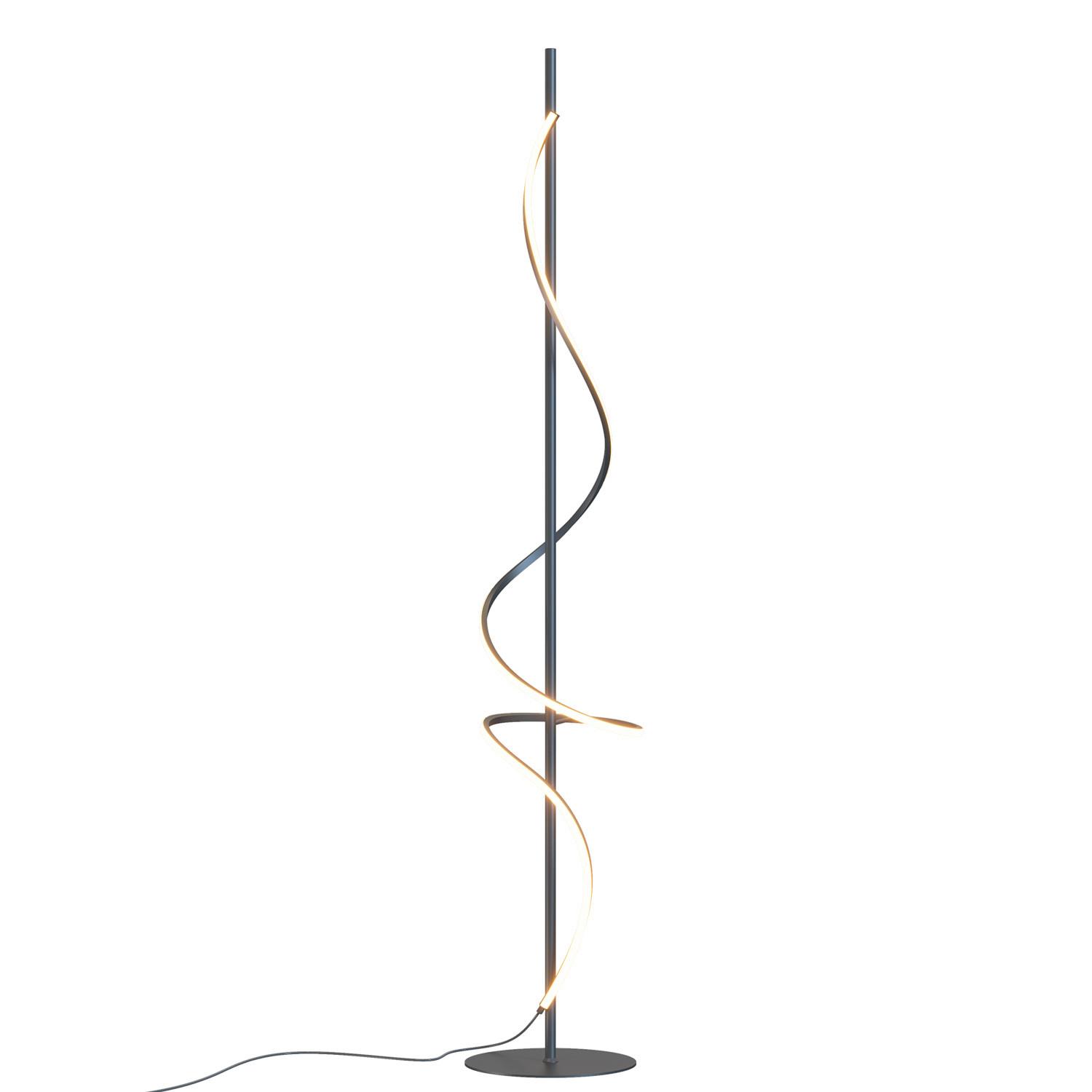 LED-Stehleuchte PTN Schwarz max. 24 Watt - Schwarz, Design, Kunststoff/Metall (22/22/150cm)
